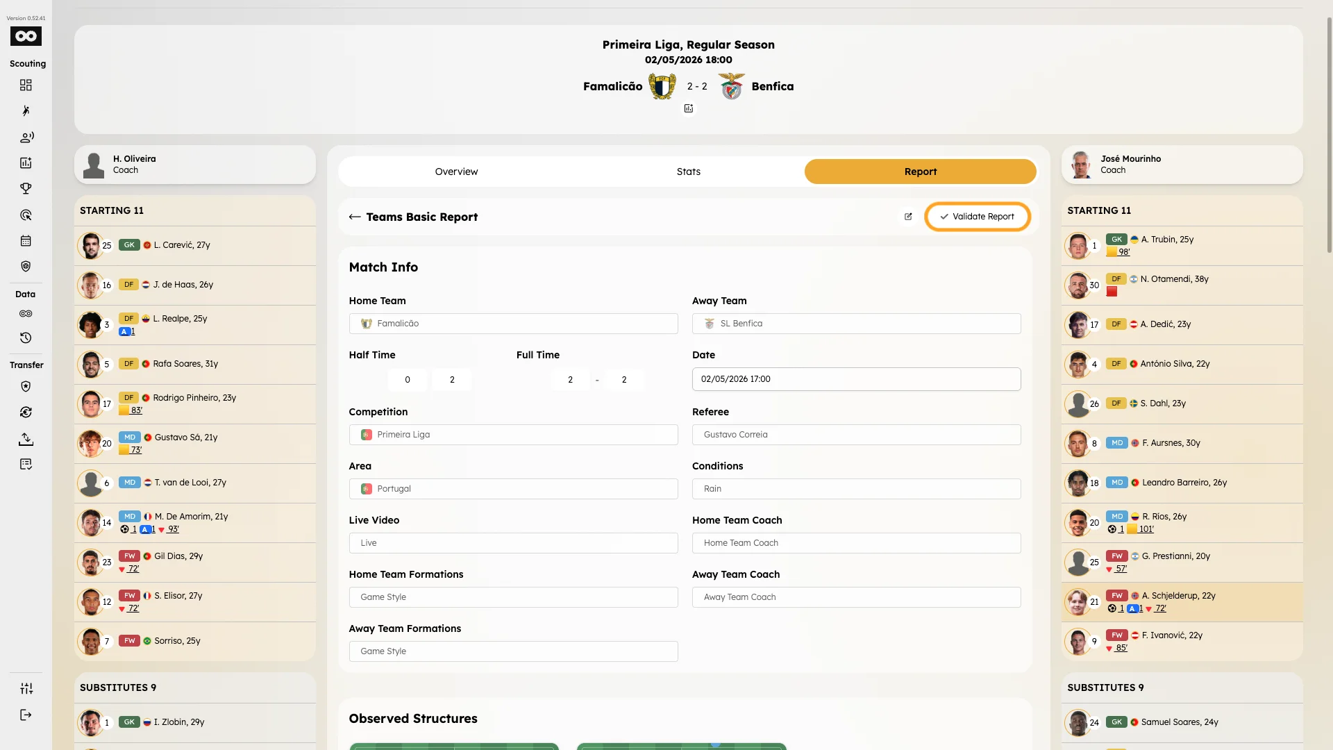 Validate report review actions